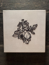 “Fig” (2026) - embroidery on canvas - Vibrantly Earthy