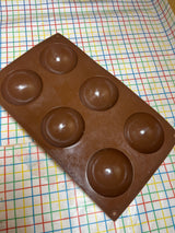 6 half dome baking mold - brown silicone