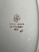 Oval ceramic baking dish with floral pattern - Polish pottery