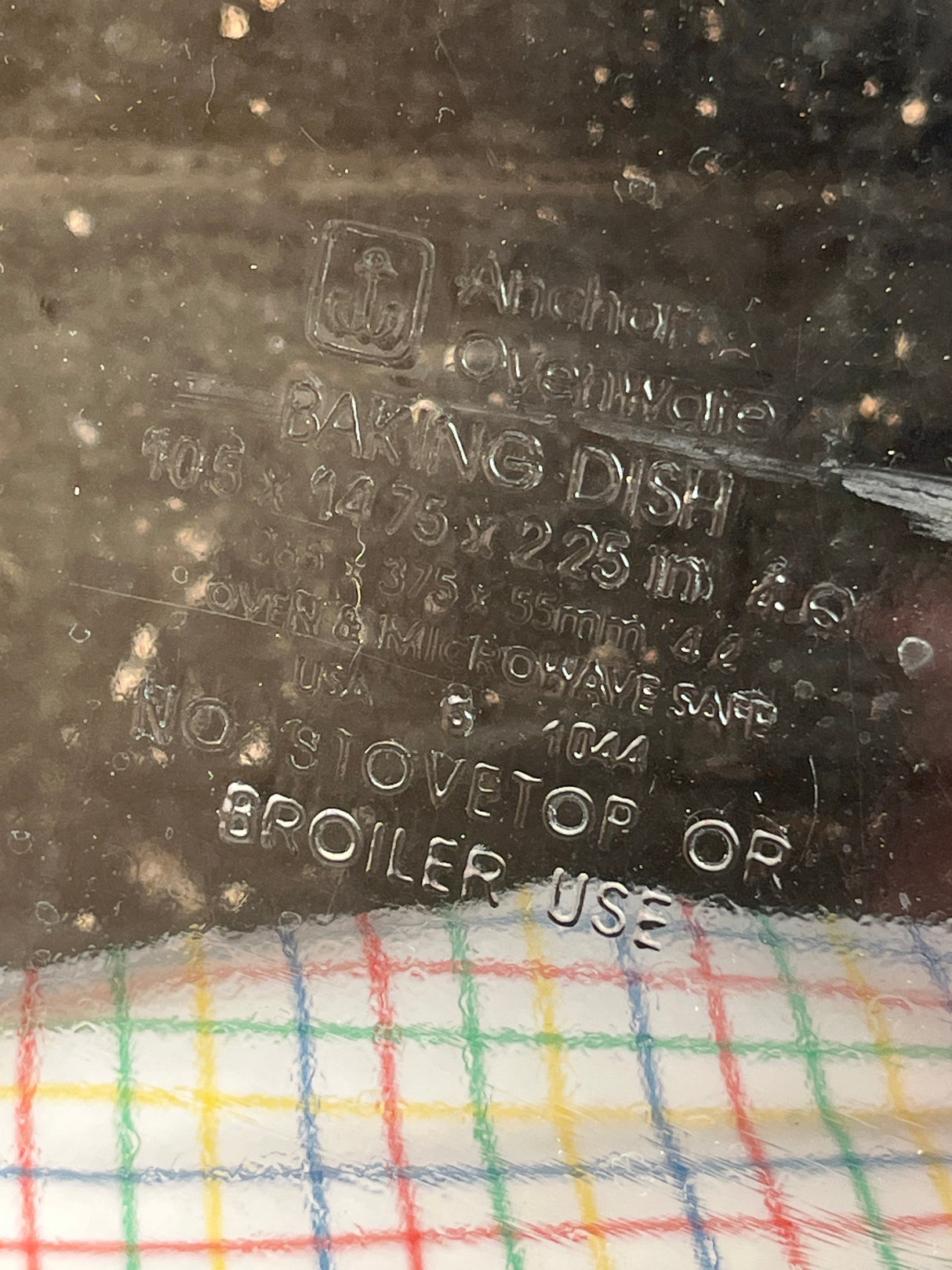 Rectangular casserole/baking dish - 4 quart / 10.5" x 14.75" x 2.25" - vintage Anchor Hocking Ovenware