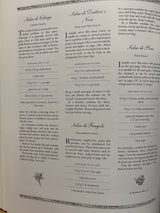 The Villa Table cookbook spread features four Italian fruit sauce recipes, each with ingredient lists and instructions, offering culinary insights and perfect pairings.