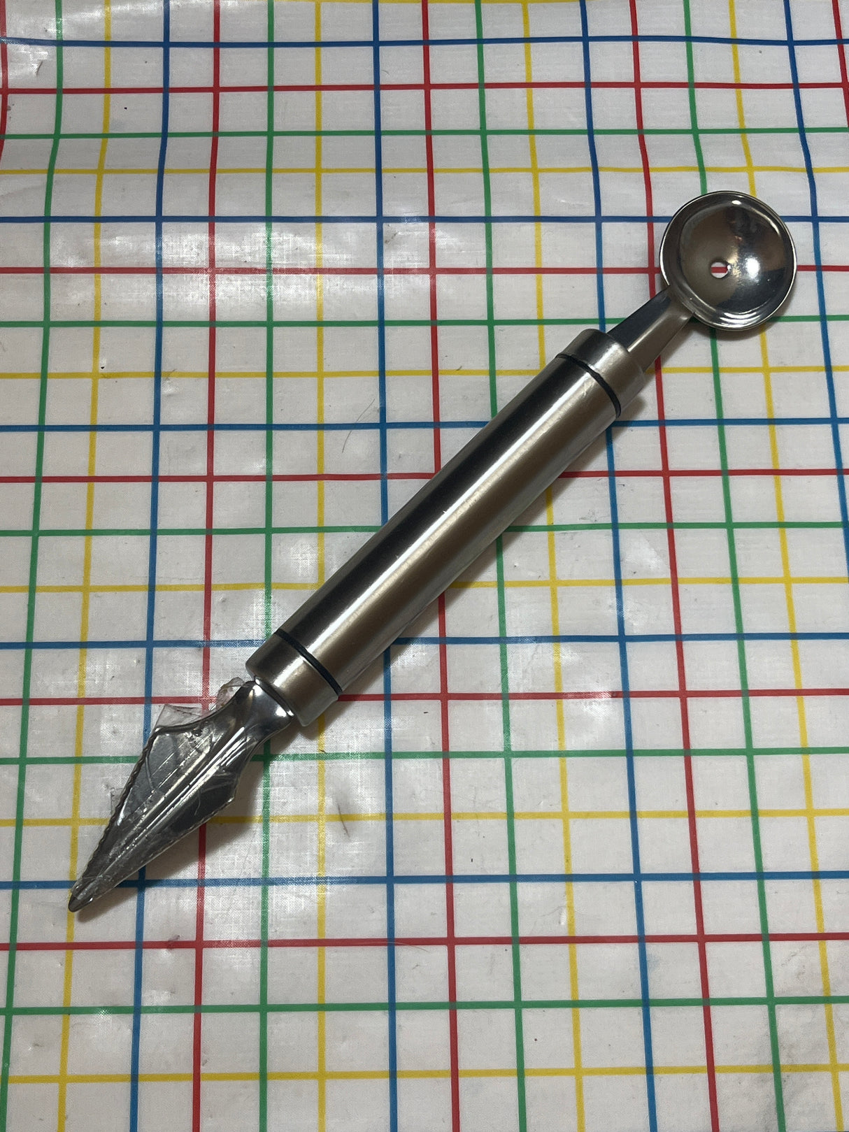 Double-headed melon baller scoop - stainless steel