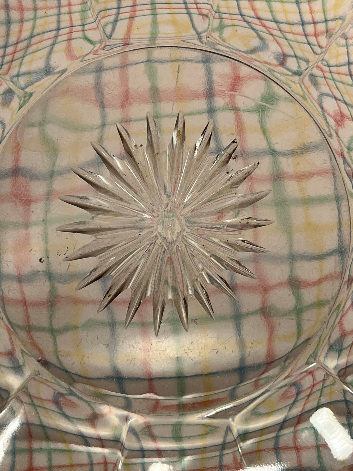 Small bowl with floral design - Heisey clear glass Colonial pattern