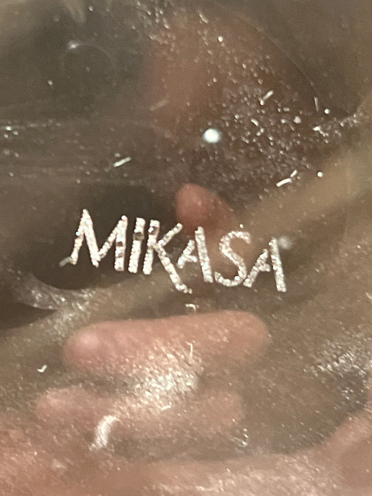 Set of 6 glass crystal lowball drink tumblers - Mikasa