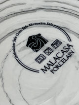 Large serving bowl - gray marbled porcelain - Malacasa
