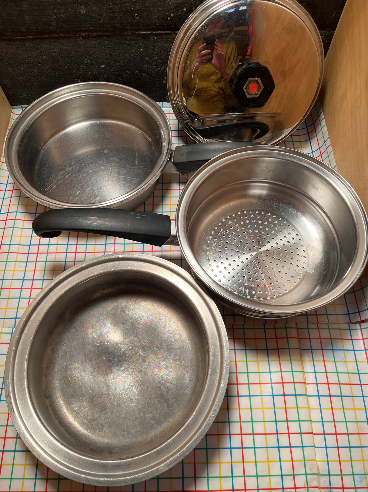 RARE 4-piece steamer and double-boiler pan set - vintage Seal-O-Matic Thermium