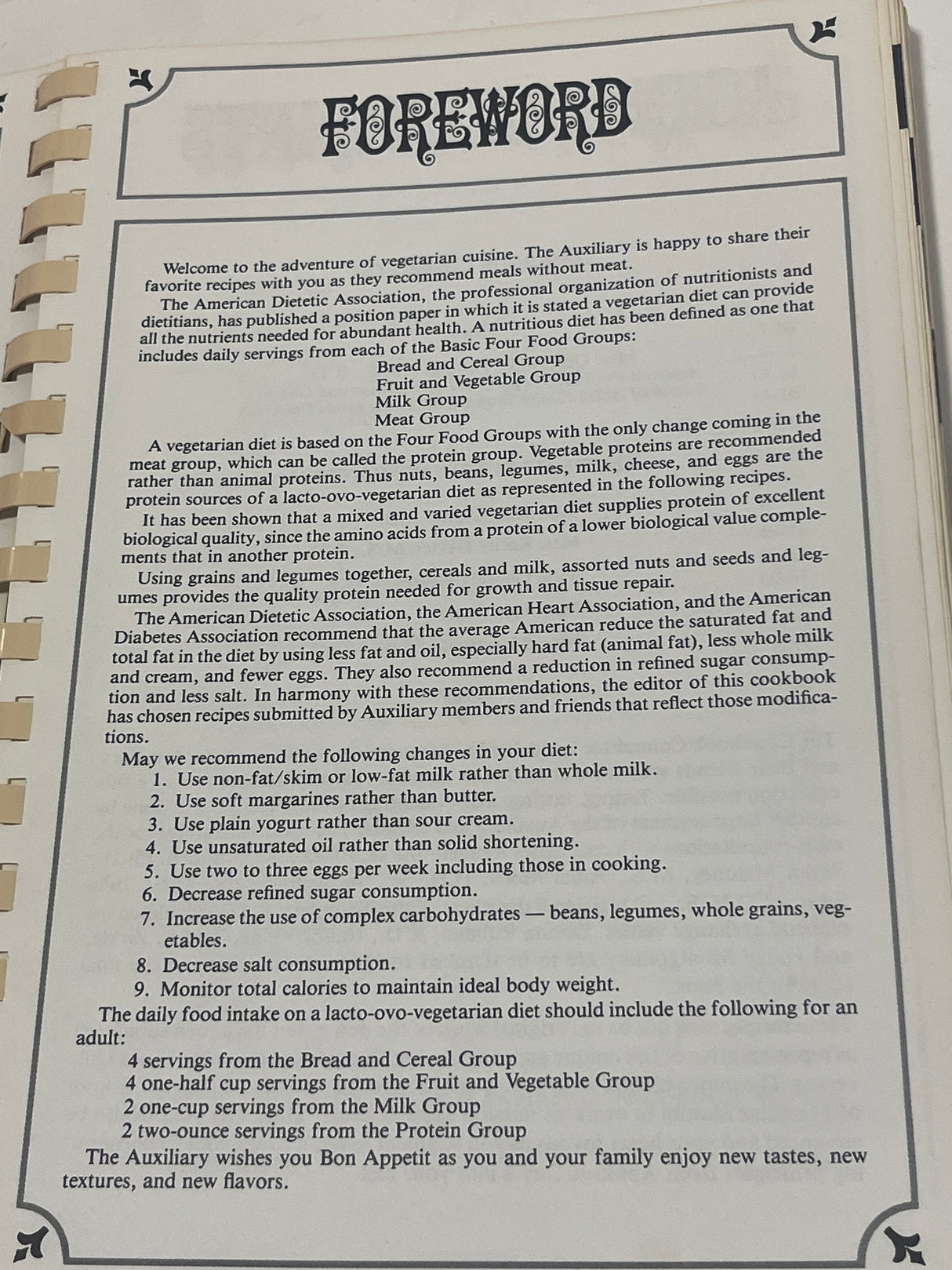 RARE An Apple A Day Volume Two – Vegetarian Cookery by Doctors' Wives with Special Sections: Foods for Fifty and Microwave Cooking
