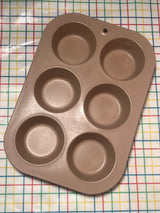 Kitchen Pride by Mirro USA aluminum muffin cupcake pan with 6 2.5"D holes