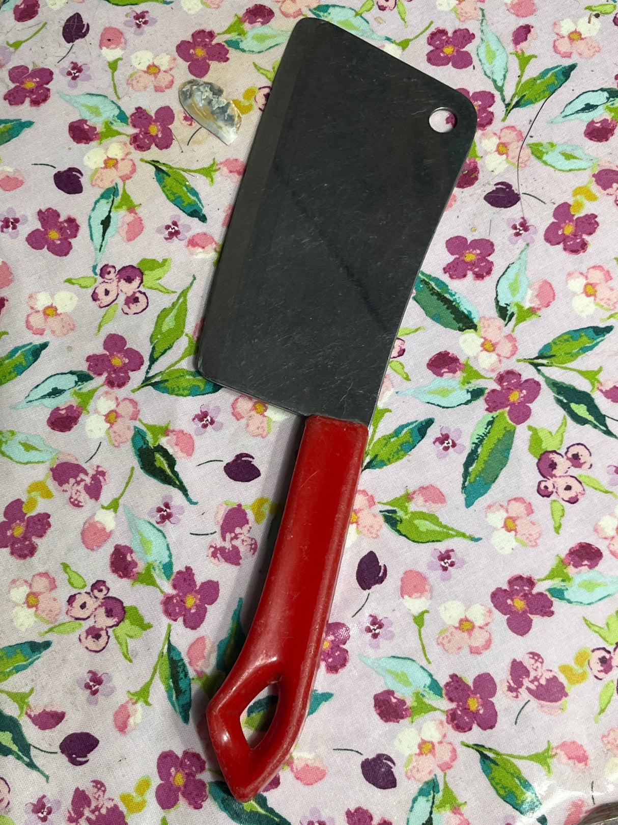 5" cleaver - stainless steel blade red plastic handle - Quikut