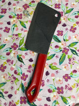 5" cleaver - stainless steel blade red plastic handle - Quikut