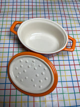 Mini #13 oval baking dish - orange flame stoneware ceramic - Staub La Cocotte