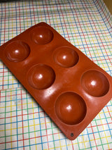 6 half dome baking mold - red silicone