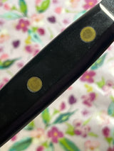 9" serrated bread knife - stainless steel with black bakelite handle - vintage Lucerne