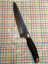 8" Chef knife - carbon steel blade ice hardened and glass finished with Santoprene grip handle - Anolon