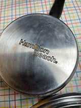 2-quart saucepan - stainless steel with glass lid and plastic handles - Hamilton Beach