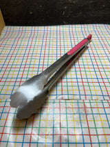 13” tongs -  stainless steel with pink silicone handles