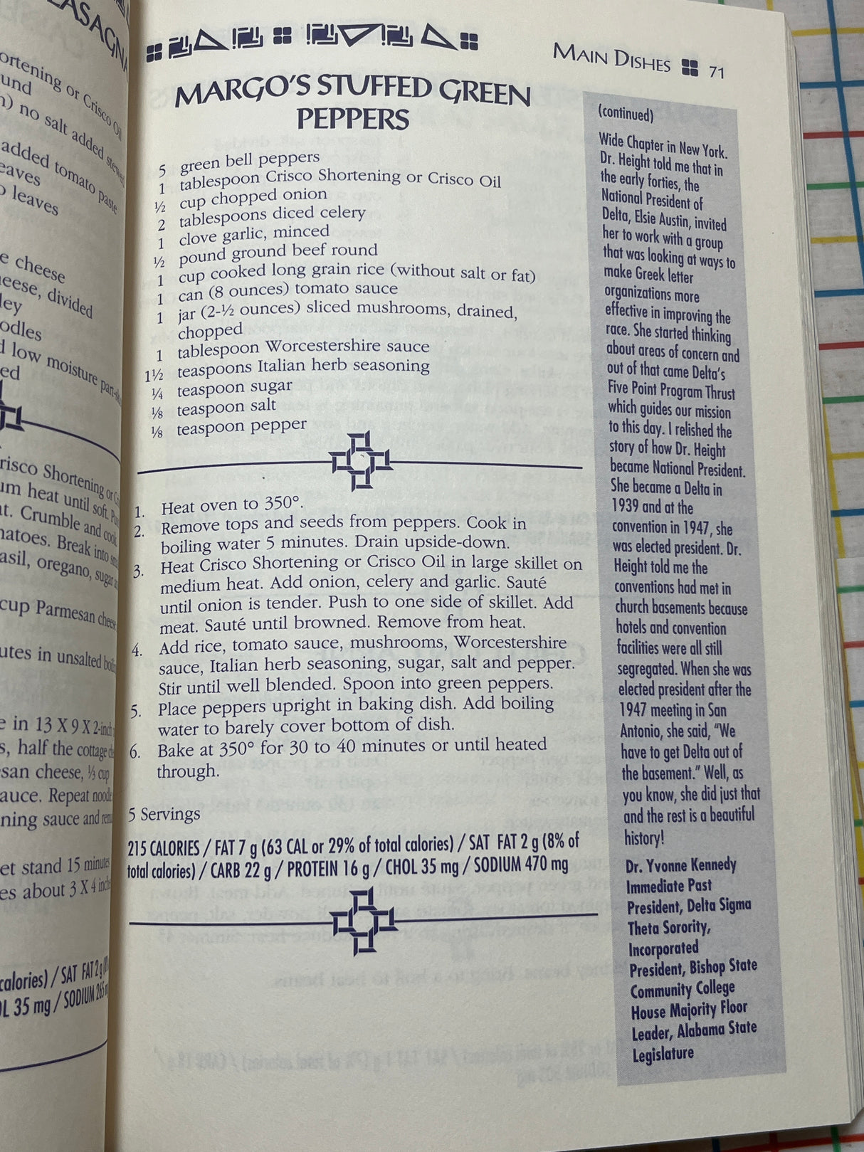 "The Black Family Dinner Quilt Cookbook" by Dorothy I. Height, President, & The National Council of Negro Women, Inc. (1994 First Fireside Edition)