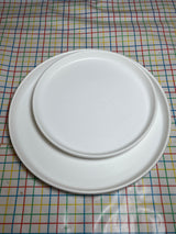 Plates with raised edge - white stoneware ceramic with matte finish - GAP Home