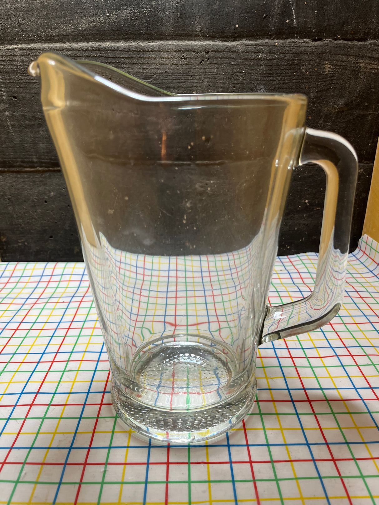Serving pitcher - clear glass - vintage