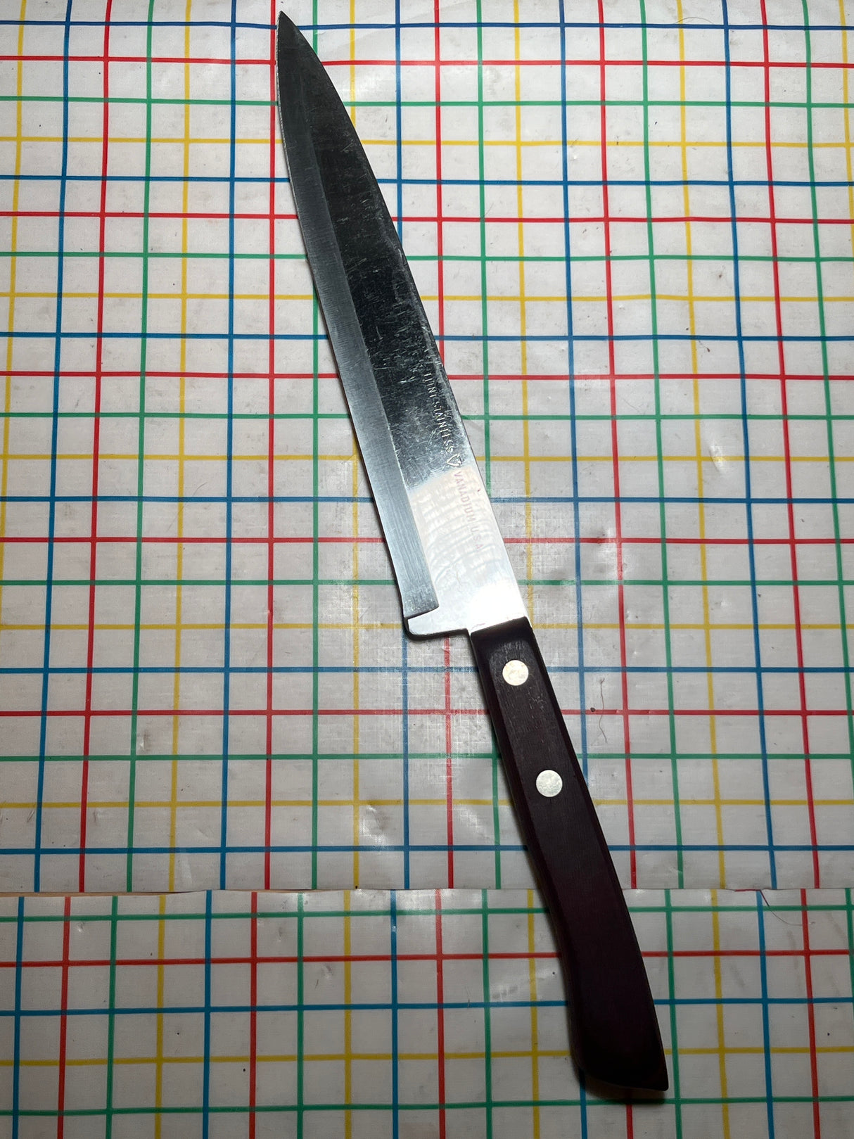 8" kitchen knife - stainless steel with wood handle - Flint Vanadium