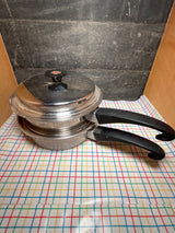 RARE 4-piece steamer and double-boiler pan set - vintage Seal-O-Matic Thermium