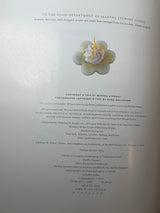 Dedication page from Martha Stewart's Hors d'Oeuvres Handbook featuring a flower-shaped hors d'oeuvre image, with copyright and publication details below.
