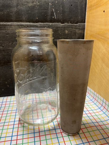 Wide-mouth mason jar 32oz with cold brew infusion mesh insert - glass and stainess steel - Ball
