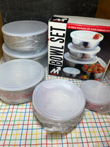 10-piece nesting bowl set - stainless steel w/ plastic lids - Metro 1036