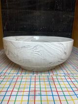 Large serving bowl - gray marbled porcelain - Malacasa