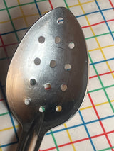 Slotted serving spoon - stainless steel- vintage made in Norway