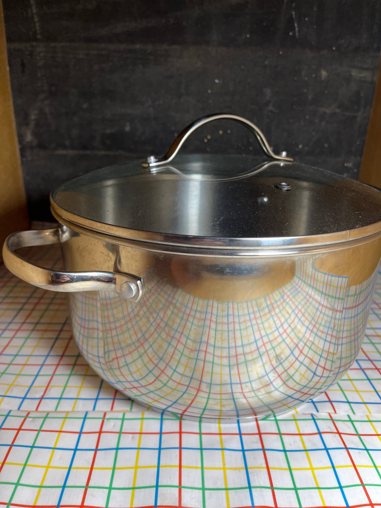 5.5qt stock pot - stainless steel with glass lid - COOKRIGHT