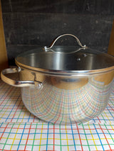 5.5qt stock pot - stainless steel with glass lid - COOKRIGHT