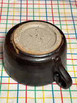 Mug with smoky black glaze and dainty handle - handmade ceramic