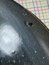 15-inch oval roasting pan with lid - gray speckled enameled stainless steel - vintage Granite Ware