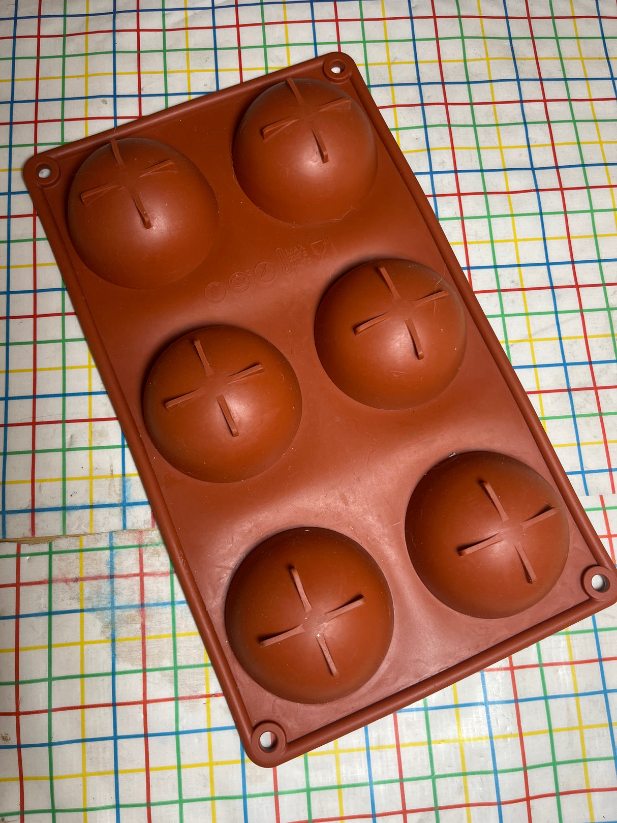 6 half dome baking mold - red silicone