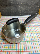 2-quart saucepan - stainless steel with glass lid and plastic handles - Hamilton Beach