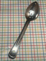 Slotted serving spoon - stainless steel- vintage made in Norway