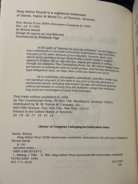 “The King Arthur Flour 200th Anniversary Cookbook”
