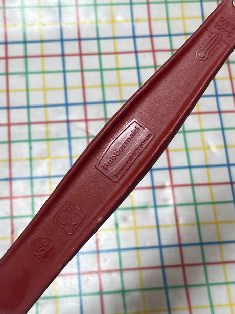 Commercial-grade scraper spatula - rubber and red food-grade plastic - Rubbermaid FG1962000000