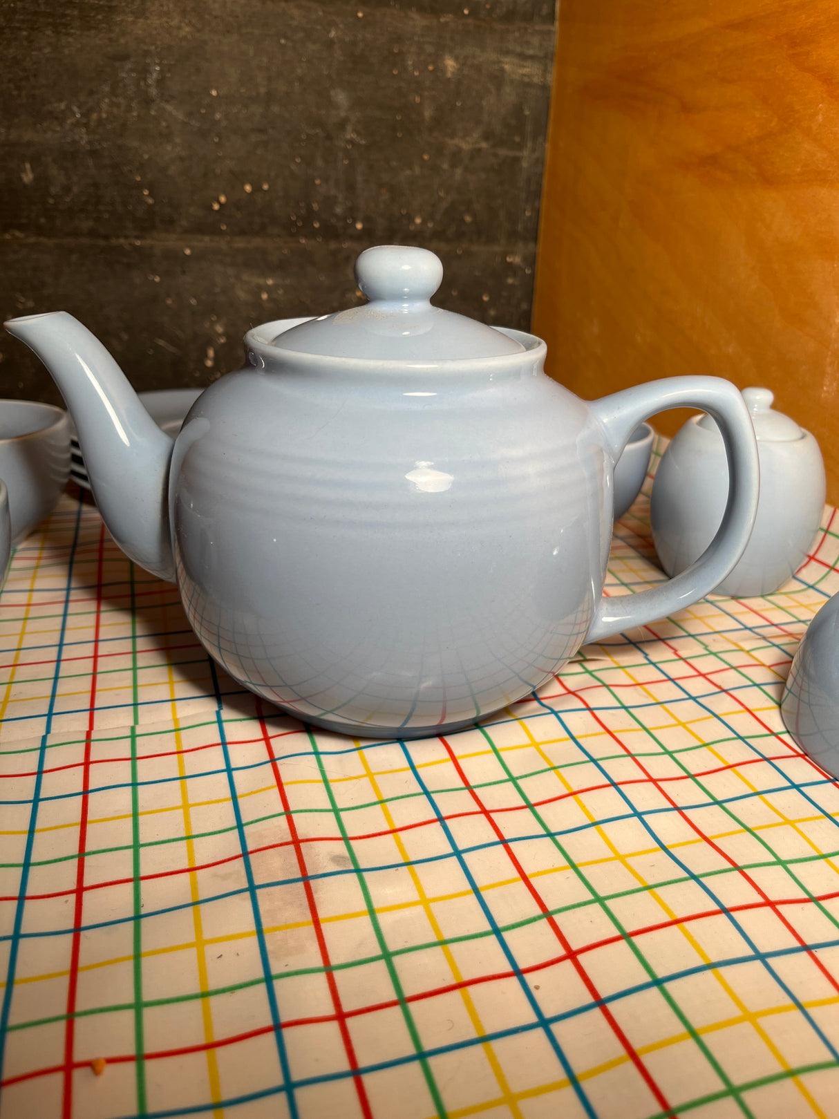 Pastel blue ceramic tea set - Old Amsterdam Porcelain Works