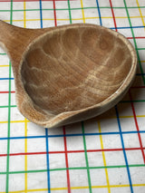 Spouted serving spoon - hand carved cherry wood