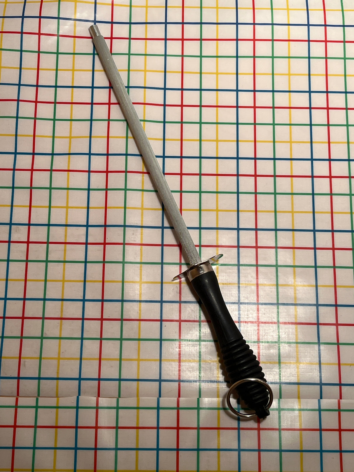 Honing rod/steel - magnetized with black handle