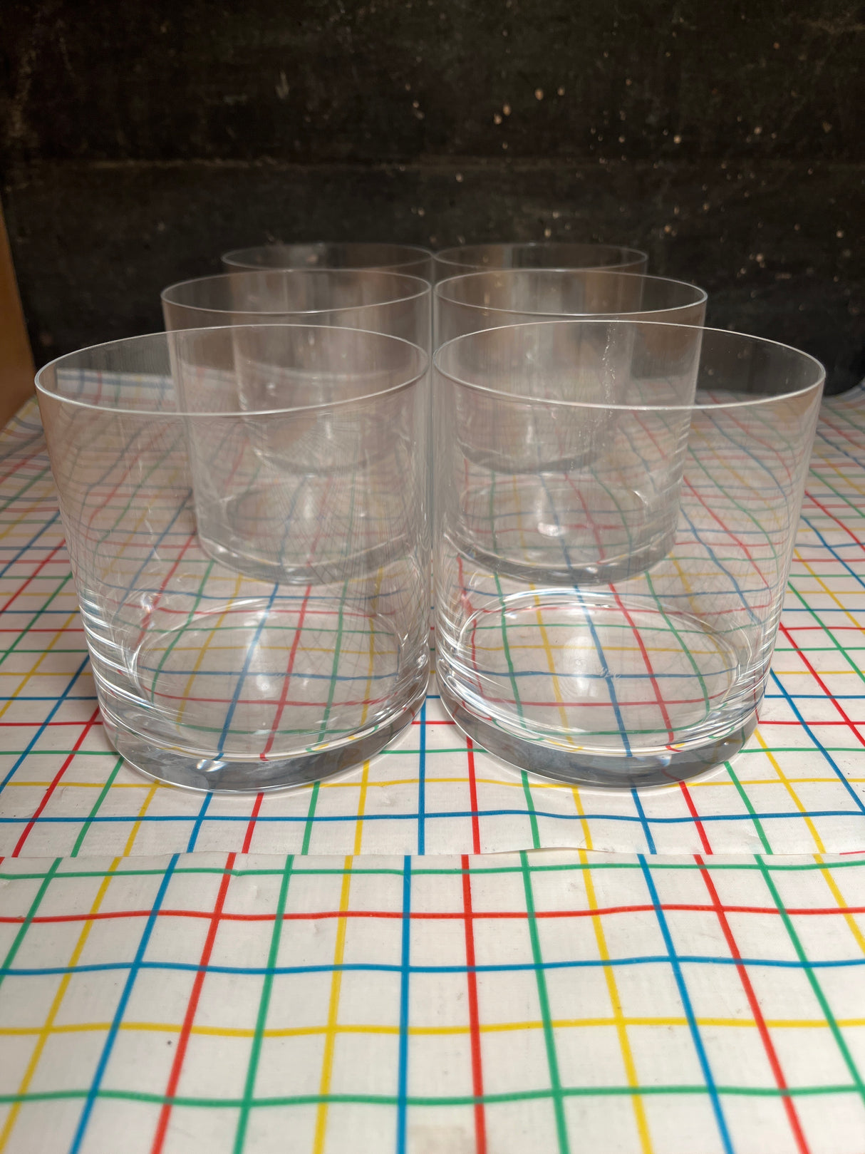 Set of 6 glass crystal lowball drink tumblers - Mikasa