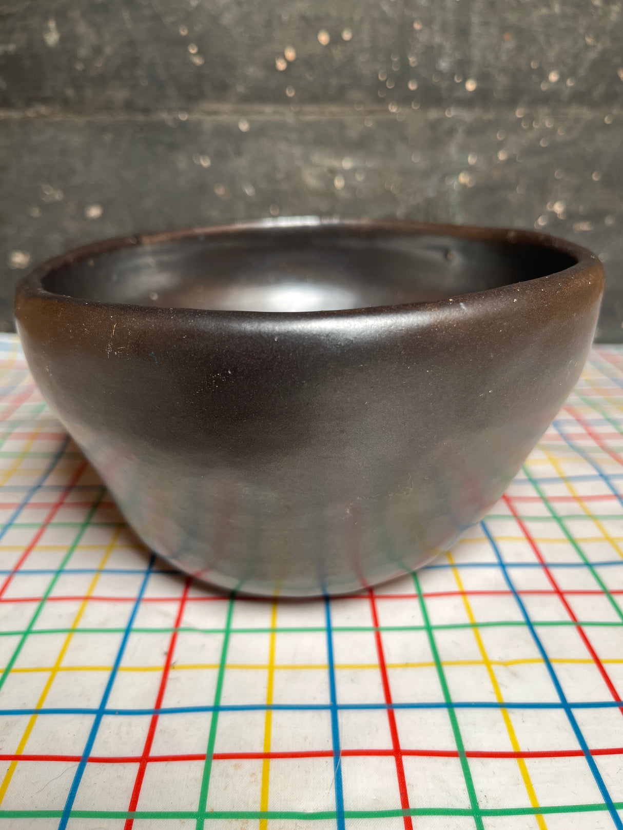Bowl with heavy base smoky black glaze - handmade ceramic