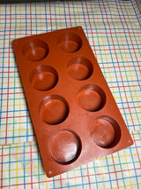 8 cylinder baking mold - red silicone