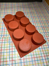 8 cylinder baking mold - red silicone
