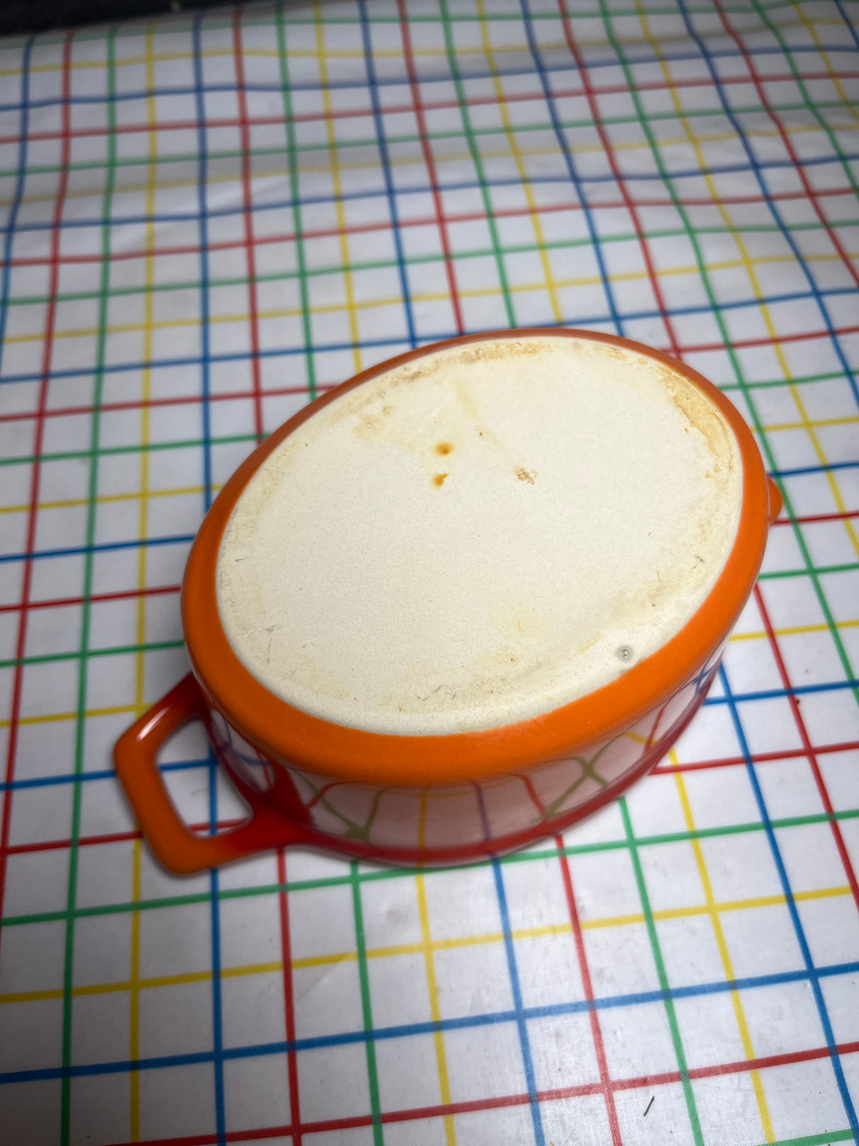 Mini #13 oval baking dish - orange flame stoneware ceramic - Staub La Cocotte