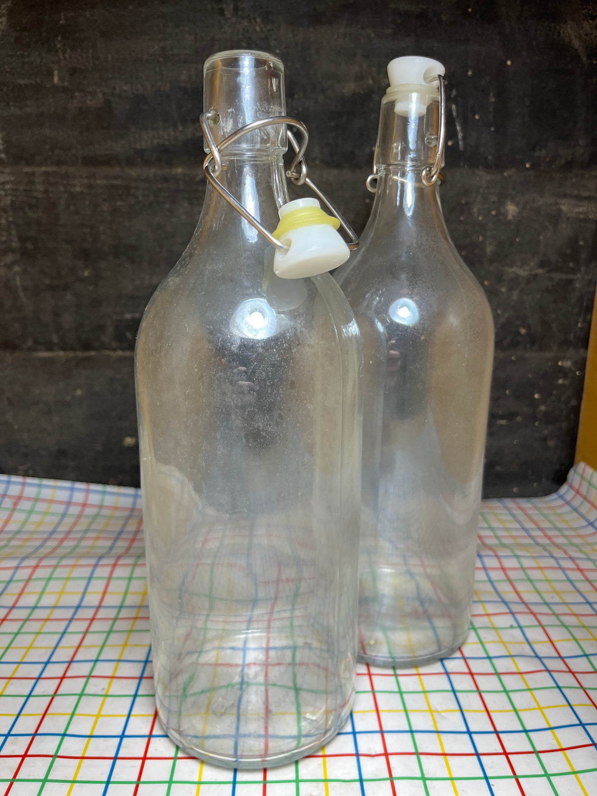 34 oz bottle with stopper - clear glass and silicone - IKEA KORKEN