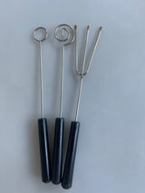 Chocolate dipping tools - stainless steel with black handles