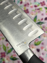 7" santoku knife - stainless steel blade black handle